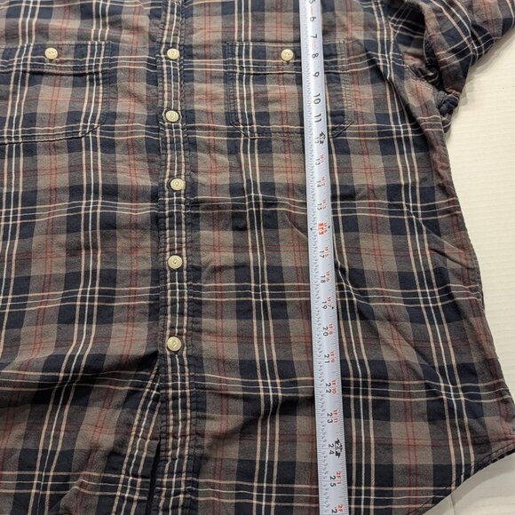 J.Crew Men’s Button Down Long Sleeve Work Shirt Gray/Multi Plaid XL - Picture 4 of 6